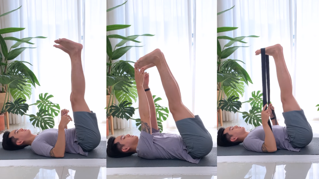 Tư thế Yoga nằm duỗi chân thả lỏng