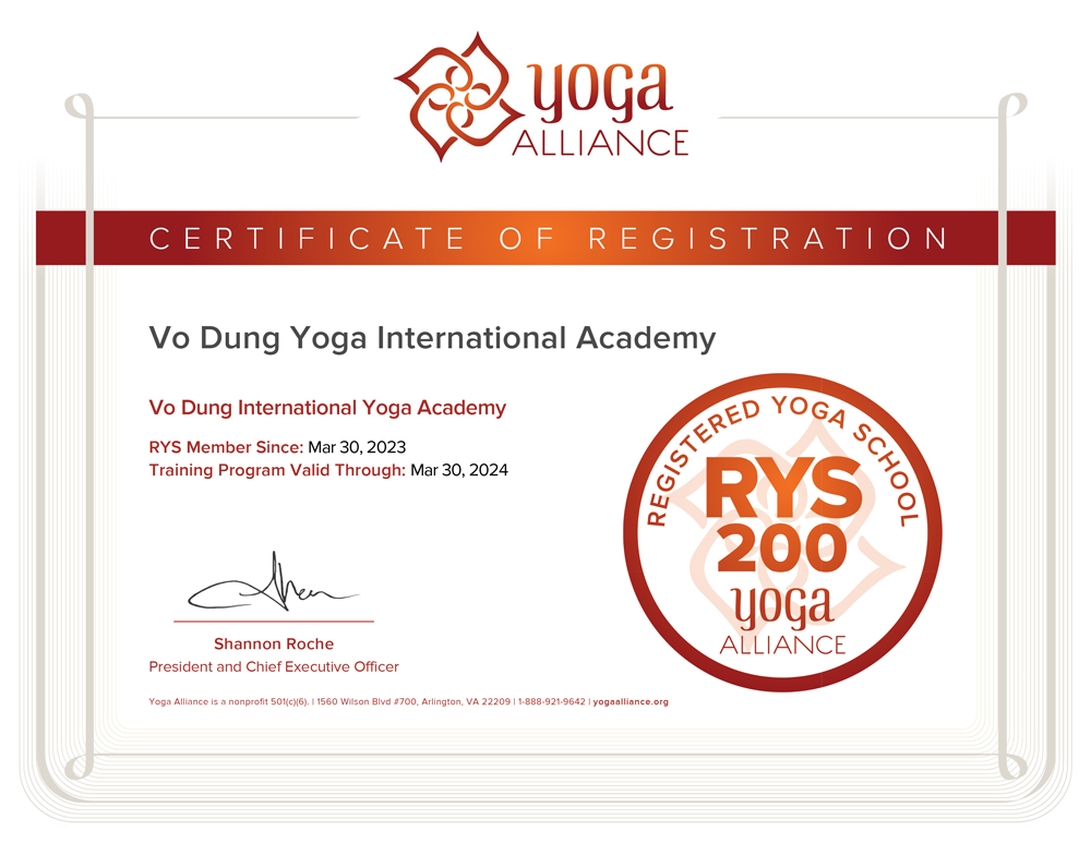 Bằng quốc tế Yoga Alliance